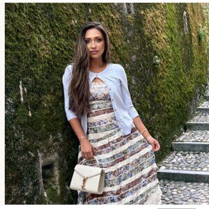 GORGEOUS! Anthropologie MAEVE square neck lace floral midi dress